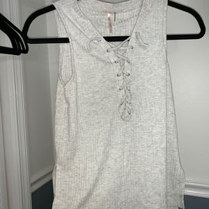 Lace up V-neck sleeveless top